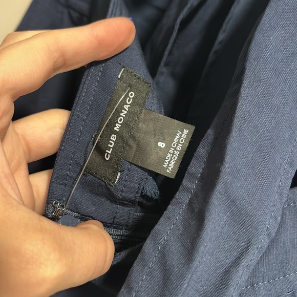 Club Monaco Womens Madria Romper Sz 8 Navy Blue Crepe V-back Coastal NWT - Picture 7 of 8